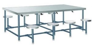 SS DINING TABLE WITH FIXED / DETACHABLE SEATING