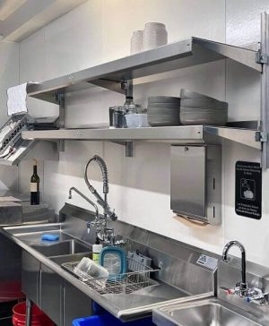 SS Shelves Above Sinks (for Drying / Storage)